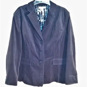 2X Velvet Coldwater Creek Blazer Jacket Dark Gray